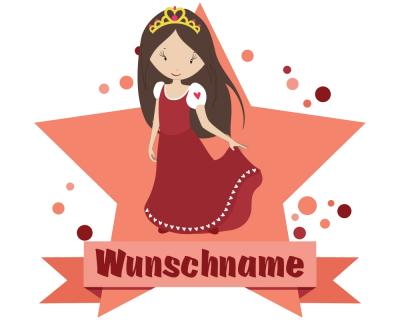 Buntes Wandtattoo Trschild "Prinzessin"