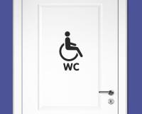 Behinderten WC Tür Schild Türaufkleber Wandtattoo