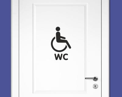 Behinderten WC Tr Schild Traufkleber Wandtattoo