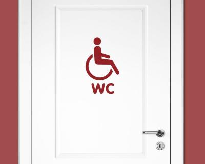 Behinderten WC Tr Schild Traufkleber Wandtattoo - Ansicht 3