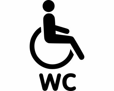 Behinderten WC Tür Schild Türaufkleber Wandtattoo