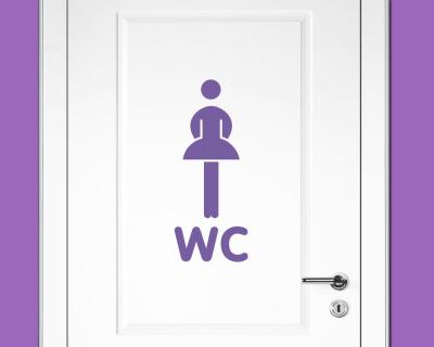 Damen WC Tr Schild Traufkleber Wandtattoo