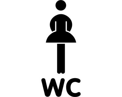 Damen WC Tür Schild Türaufkleber Wandtattoo