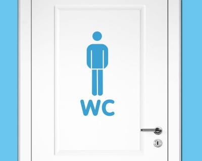 Herren WC Tr Schild Traufkleber Wandtattoo - Ansicht 3