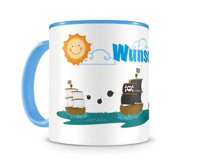 Tasse mit einer Piraten Insel als Motiv