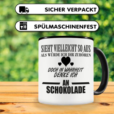Tasse mit dem Motiv Ich denke an Schokolade - Ansicht 4