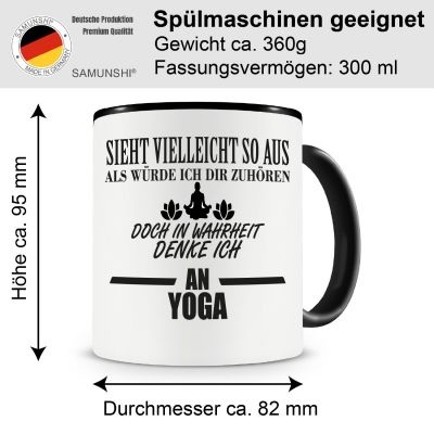 Tasse mit dem Motiv Ich denke an Yoga Tasse