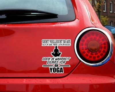 Ich denke an Yoga Schriftzug Aufkleber
