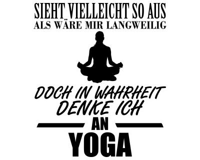 Ich denke an Yoga Schriftzug Aufkleber