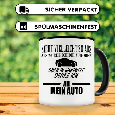 Tasse mit dem Motiv Ich denke an mein Auto - Ansicht 4
