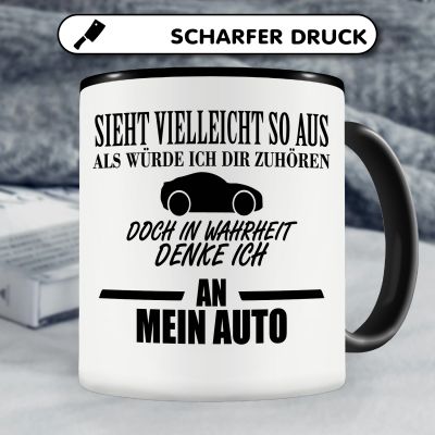 Tasse mit dem Motiv Ich denke an mein Auto - Ansicht 5