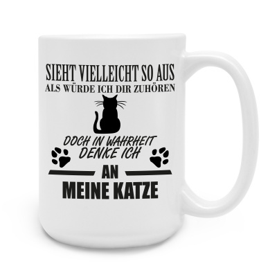 XXL Tasse mit dem Motiv Ich denke an meine Katze