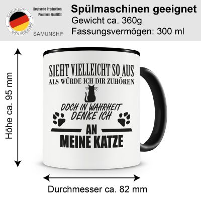 Tasse mit dem Motiv Ich denke an meine Katze Tasse