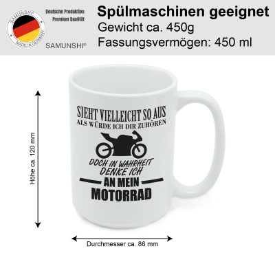 XXL Tasse mit dem Motiv Ich denke an mein Motorrad - Ansicht 2