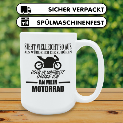 XXL Tasse mit dem Motiv Ich denke an mein Motorrad - Ansicht 4