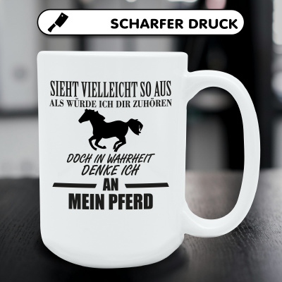 XXL Tasse mit dem Motiv Ich denke an mein Pferd - Ansicht 5