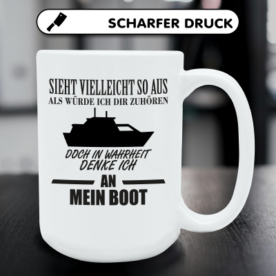XXL Tasse mit dem Motiv Ich denke an mein Boot - Ansicht 5