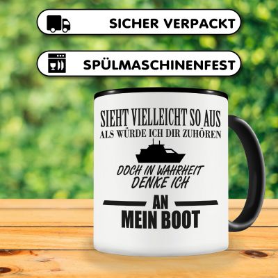 Tasse mit dem Motiv Ich denke an mein Boot - Ansicht 4