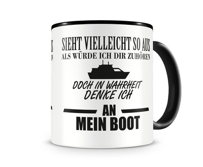 Tasse mit dem Motiv Ich denke an mein Boot