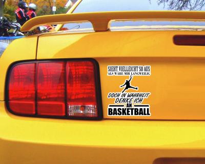 Ich denke an Basketball Schriftzug Aufkleber - Ansicht 3