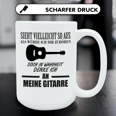 XXL Tasse mit dem Motiv Ich denke an meine Gitarre - Ansicht 5