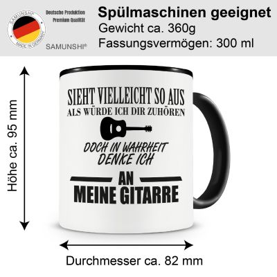 Tasse mit dem Motiv Ich denke an meine Gitarre - Ansicht 2