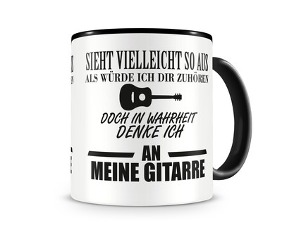 Tasse mit dem Motiv Ich denke an meine Gitarre