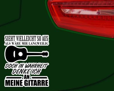 Ich denke an meine Gitarre Schriftzug Aufkleber - Ansicht 2