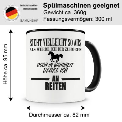 Tasse mit dem Motiv Ich denke an Reiten - Ansicht 2