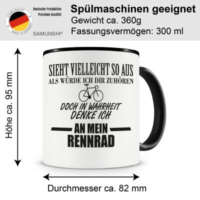 Tasse mit dem Motiv Ich denke an mein Rennrad - Ansicht 2
