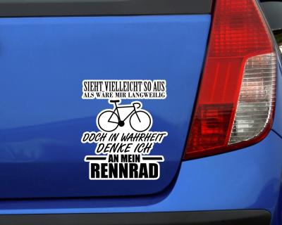 Ich denke an mein Rennrad Schriftzug Aufkleber - Ansicht 3