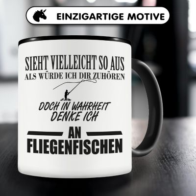 Tasse mit dem Motiv Ich denke an Fliegenfischen - Ansicht 3