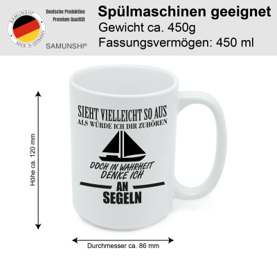 XXL Tasse mit dem Motiv Ich denke an Segeln - Ansicht 2