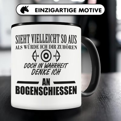 Tasse mit dem Motiv Ich denke an Bogenschieen - Ansicht 3