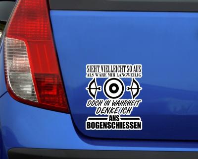 Ich denke ans Bogenschiessen Schriftzug Aufkleber - Ansicht 2