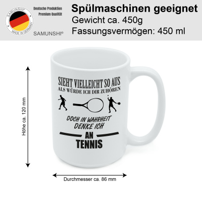 XXL Tasse mit dem Motiv Ich denke an Tennis - Ansicht 2