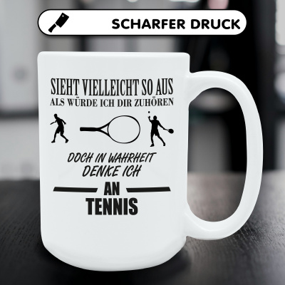 XXL Tasse mit dem Motiv Ich denke an Tennis - Ansicht 5