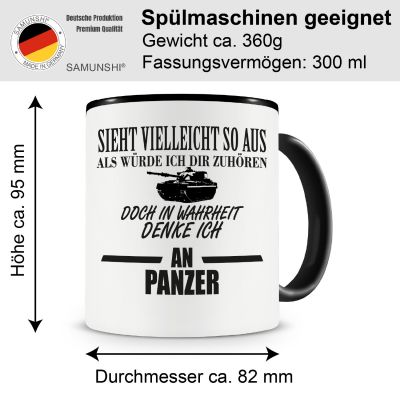 Tasse mit dem Motiv Ich denke an Panzer - Ansicht 2