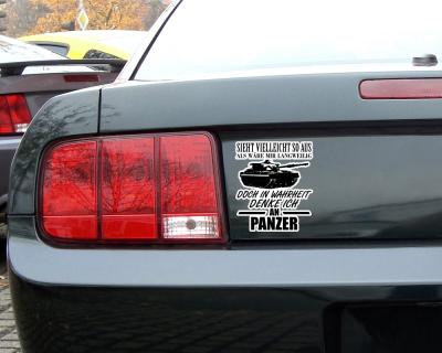 Ich denke an Panzer Schriftzug Aufkleber