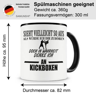 Tasse mit dem Motiv Ich denke an Kickboxen - Ansicht 2