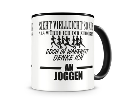 Tasse mit dem Motiv Ich denke an Joggen