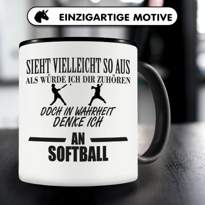 Tasse mit dem Motiv Ich denke an Softball - Ansicht 3