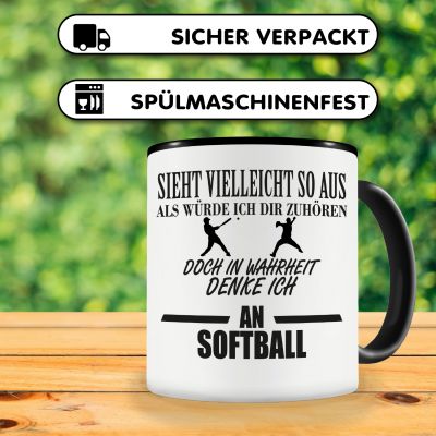 Tasse mit dem Motiv Ich denke an Softball - Ansicht 4
