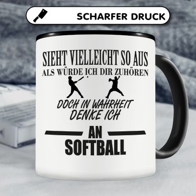Tasse mit dem Motiv Ich denke an Softball - Ansicht 5