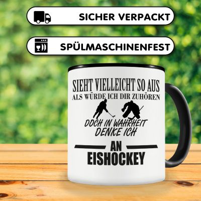Tasse mit dem Motiv Ich denke an Eishockey - Ansicht 4