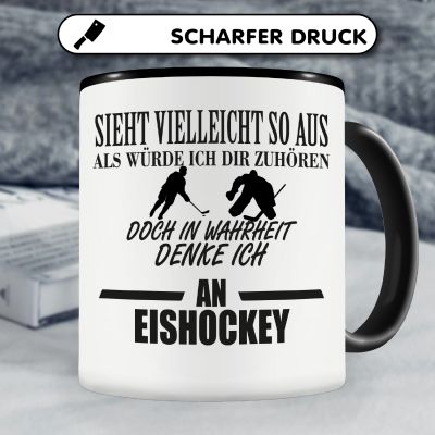 Tasse mit dem Motiv Ich denke an Eishockey - Ansicht 5