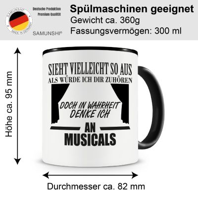 Tasse mit dem Motiv Ich denke an Musicals Tasse