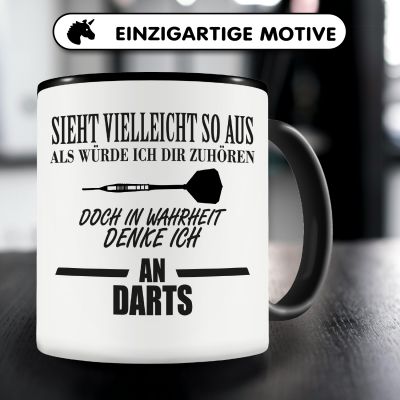 Tasse mit dem Motiv Ich denke an Darts - Ansicht 3