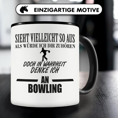 Tasse mit dem Motiv Ich denke an Bowling - Ansicht 3