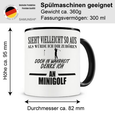 Tasse mit dem Motiv Ich denke an Minigolf Tasse